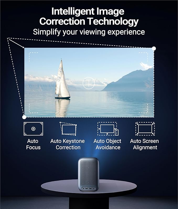 AllPlay Google TV Smart Porejctor | Native 1080p Full HD | Auto Focus & Keystone | Dolby Audio | WiFi & Bluetooth | Portable Home Theater Kit