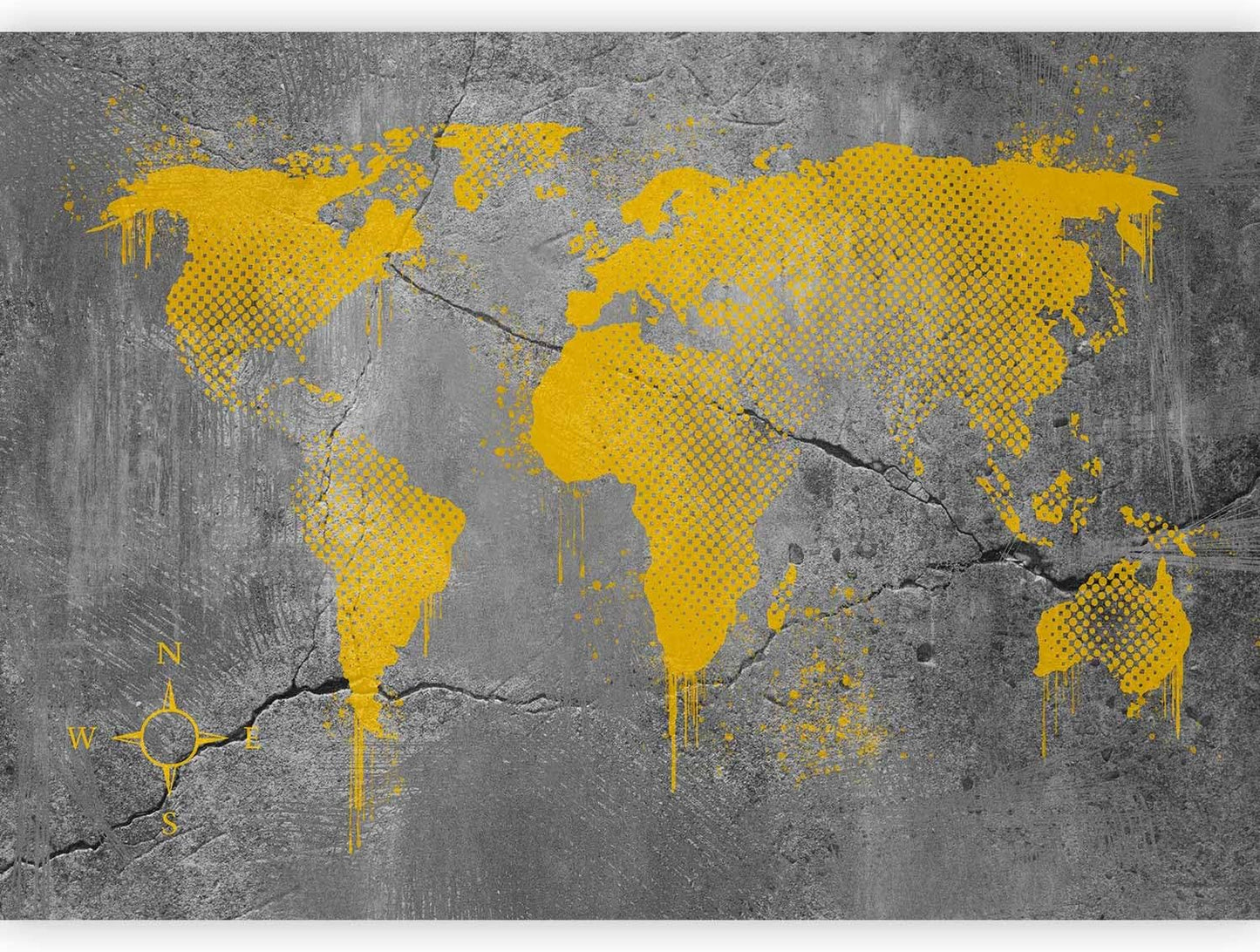 artgeist Premium Wall Mural World Map 157x110 in - XXL Non-Woven Wallpaper Fleece Wall Decor Photo Print Picture Image Design Map of The World k-A-0494-a-a