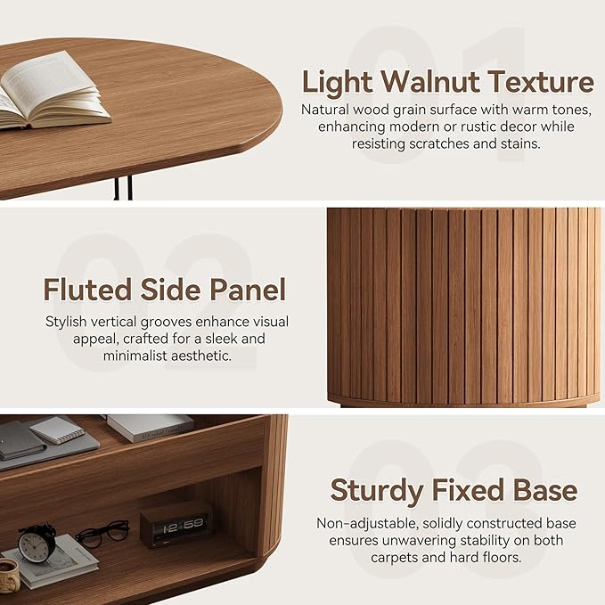 47 Inch Lift Top Coffee Table with Storage for Living Room, 2-Tier Rustic Lift Up Tabletop Mid Century Center Tables with Hidden Compartment for Apartment, Dark Walnut Brown