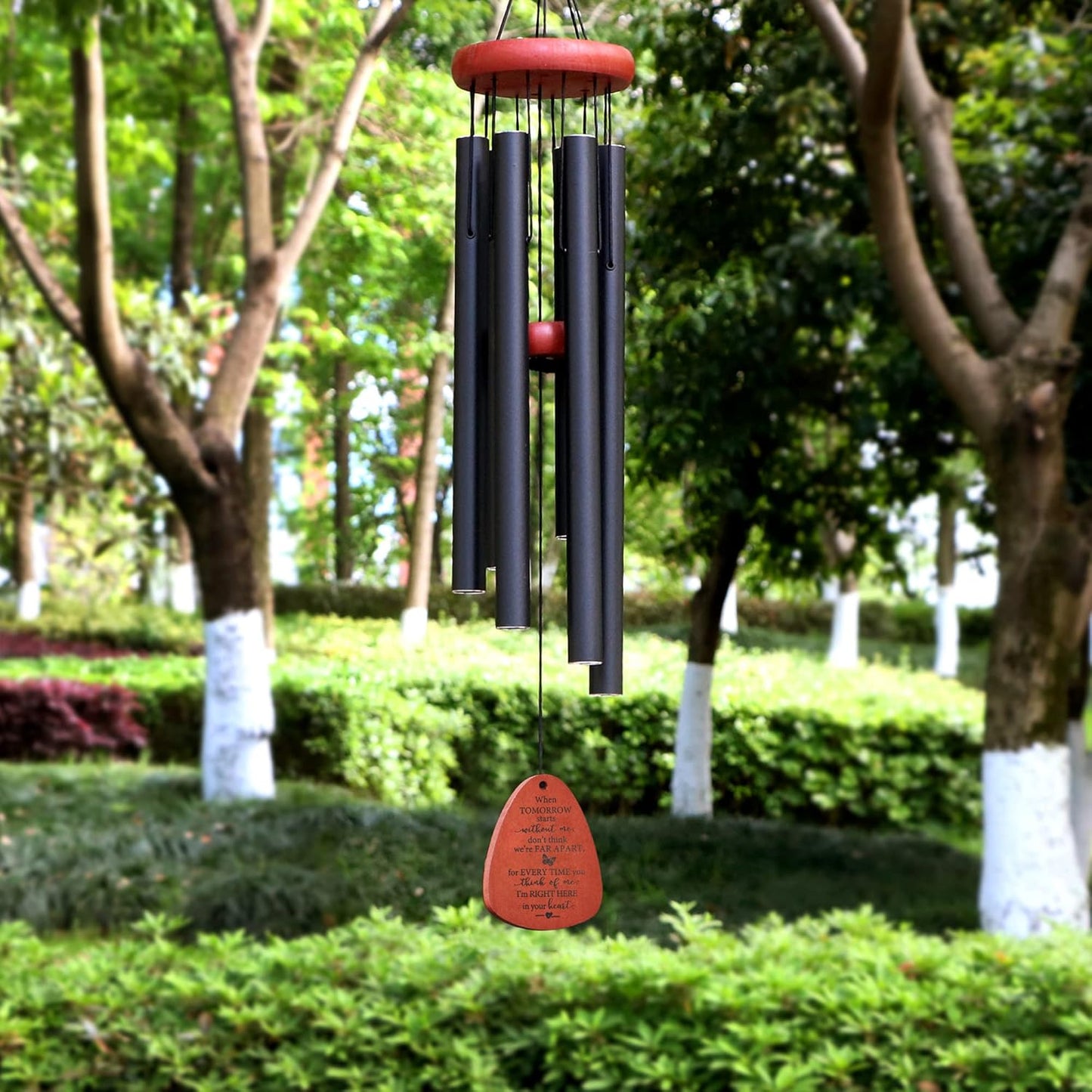 Memgift Memorial Wind Chimes for Outside – Sympathy Gift for Loss of Loved One, Outdoor Keepsake in Memory of Dad or Mom