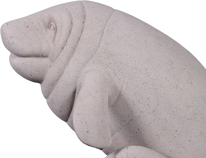 Manatees Wall Sculpture Home Garden Decor Accent (Roman Stone)