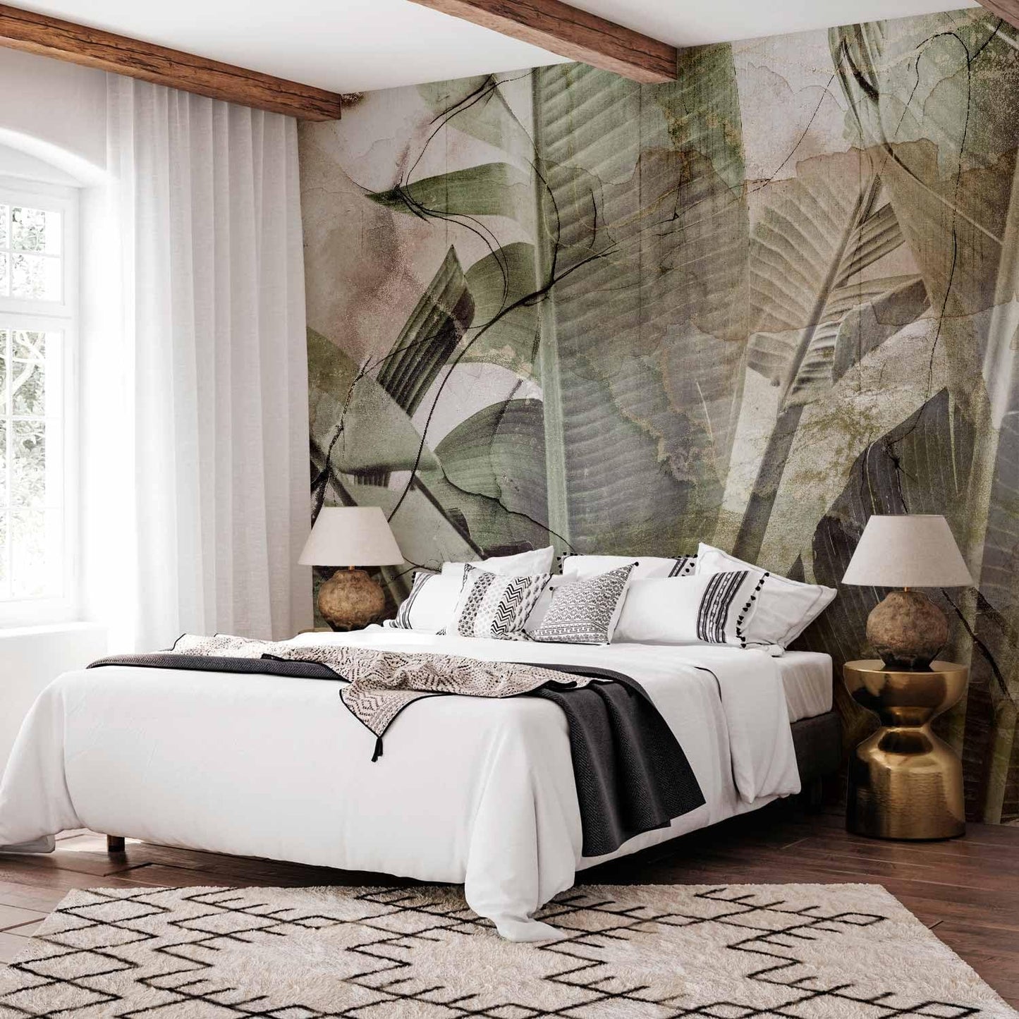 artgeist Premium Wall Mural Tropical Leaves 157x110 in - XXL Non-Woven Wallpaper Fleece Wall Decor Photo Print Picture Image Design Plant Jungle Nature Like Painted b-C-0776-a-a