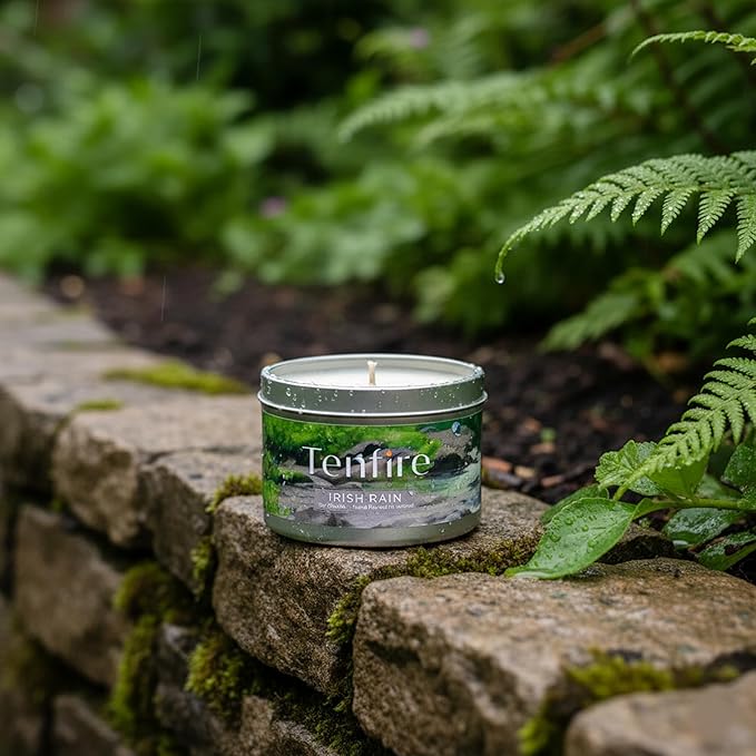 Irish Candles Gift Set of 3 – HandPoured Soy Wax Scented Candles - Irish Turf, Coastal Mist & Rain – 120H Burning, Soy Candle for Home Scented, Best Gift for Relaxation & Home Décor