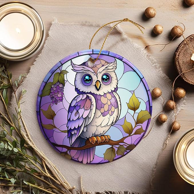 Touber Christmas Ornament, Owl Christmas Ornaments for Tree, Christmas Tree Decor, Holiday Ornament