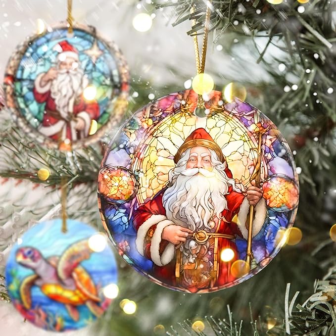 Touber Santa Claus Ornament - Christmas Keepsake, Holiday Decorations for Tree, Gifts