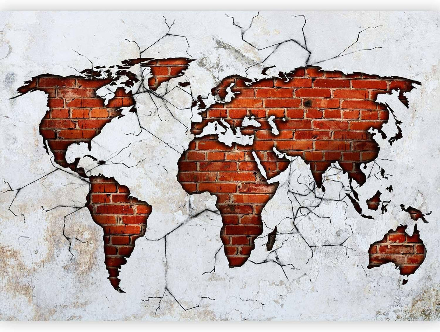 artgeist Wall Mural World Map 177x124 in - XXL Non-Woven Wallpaper Fleece Wall Decor Photo Print Picture Image Design Map of The World k-A-0495-a-a