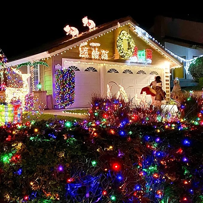 TW SHINE Multi-Colored Christmas Lights, 6 Pack Total 180FT 900 Count Incandescent Mini Tree String Lights, Waterproof Christmas Decorations for Outdoor Indoor Xmas Patio Home Party Garden Yard Decor