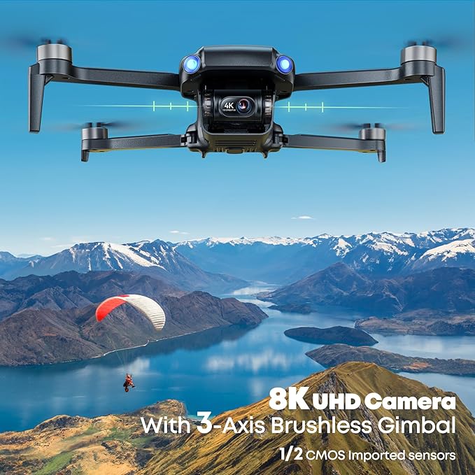 Bwine F7MINI 4K Video 8K Photo Drones with Camera for Adults, 3-Axis Gimbal EIS, 249g FAA-exempt, Over 6KM Transmission, AI GPS Smart Return, Follow, Waypoint, Orbit Fly, Better for Beginner 32Mins