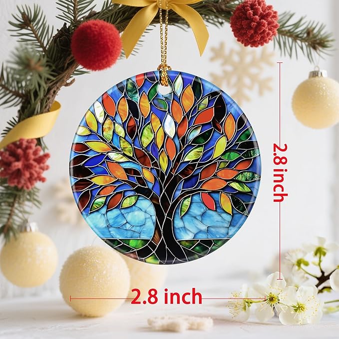 Vibrant Tree of Life Christmas Ornaments: Christmas Tree Ornaments & Holiday Decor – Tree of Life Gifts, Perfect Holiday Presents & Gift Ideas for Friends, Coworker, Family