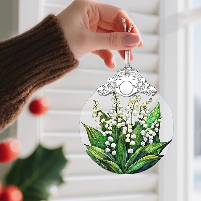 Christmas Ornaments, Flower Ornament, Christmas Tree Ornaments, Xmas Decorations, Holiday Decorations, Gifts for Flower Lovers, Holiday Party Gifts, and Xmas Gift Ideas - Lily of The Valley ﻿