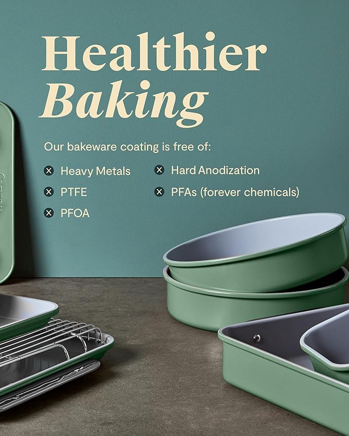Caraway Non-Stick Ceramic 12-Cup Muffin Pan Duo - Naturally Slick Ceramic Coating - Non-Toxic, PTFE & PFOA Free - Perfect for Cupcakes, Muffins, and More - White