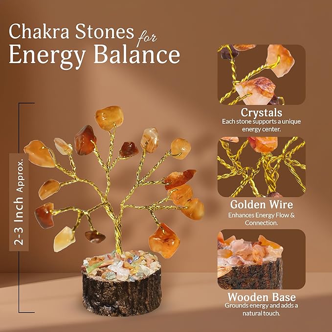 YATSKIA Crystal Tree Gifts for Women, Crystals and Stones, Home Office Desk Decor, Crystal Tree of Life Decor, Money, Spiritual, Reiki, Good Luck Gifts for Mom (Set of 12 Mini Trees)