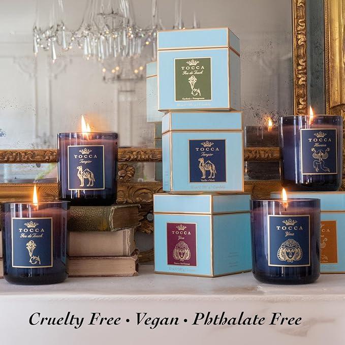 TOCCA Havana 10oz Candle- Sugar Cane & Rum Scented, Hand Poured Soy-Wax Blend with 100% Cotton Wick, 60 Hour Burn Time