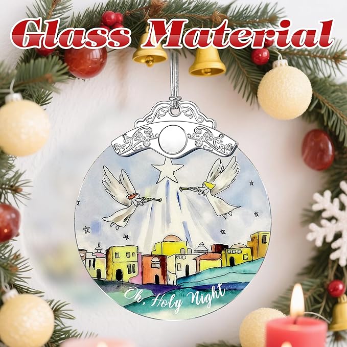 Stained Glass Religious Ornament, Bethlehem Christmas Ornaments, Christmas Decorations for Tree, Holiday Ornament, Religious Gifts, Holiday Party Gifts, Gift Ideas & Xmas Gift