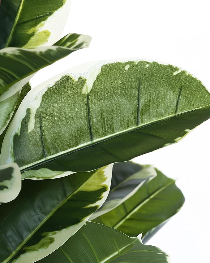 Artificial Rubber Tree Plant 7ft Tall Faux Ficus Tree Potted Fake Tropical Plants Decorative House Plants Large Floor Artificial Trees for Home Office Store Room Decor