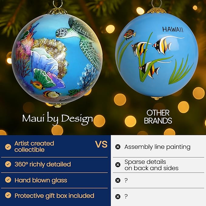 Collectible Maui Christmas Ornament: Corals and Sea Turtles CW/M
