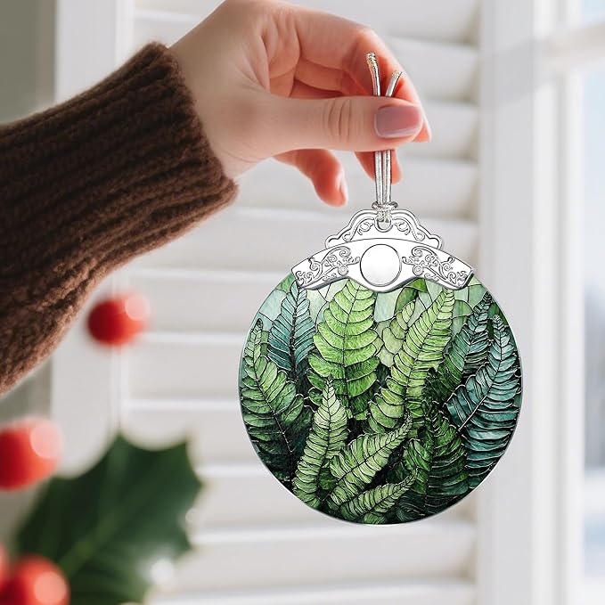 Plant Ornament, Stained Glass Christmas Decorations, Christmas Ornaments for Tree, Holiday Ornament, Gifts for Plant Lovers, Holiday Party Gifts, Gift Ideas & Xmas Gift