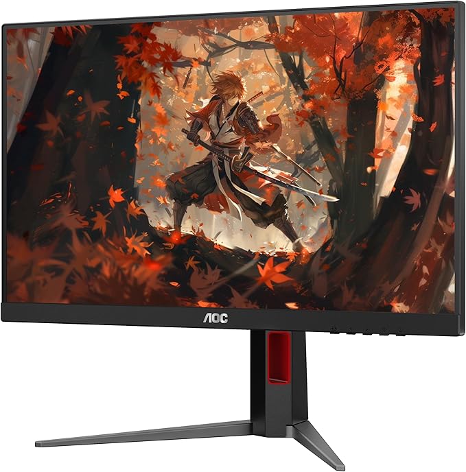 AOC 24G4 24" Gaming Monitor, Full HD 1920x1080 IPS Panel, 180Hz 1ms, 1x HDMI 2.0, 1x Display Port, Adaptive-Sync, Audio Earphone Out, Console Gaming Ready, 3-Year Zero-Bright-Dot