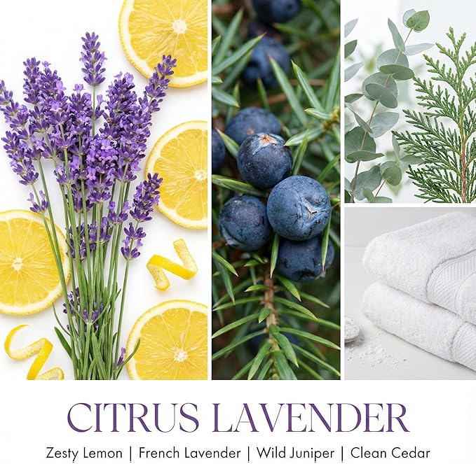 Citrus Lavender Scented Candles, 18oz Soy Candles Non Toxic 4-Wick Large Candle Jars, Over 50 Hours of Burning Time, Ideal for Gifting, Events, Home Decor