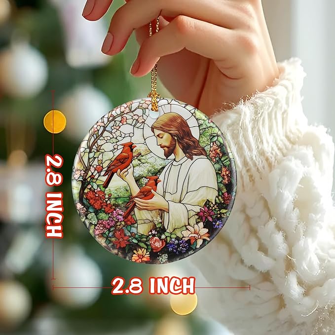 Jesus Christ Ornament: Christmas Ornaments, Religious Christmas Decorations for Tree, Catholic Ornament & Christian Holiday Decor | Religious Gifts, Christian Gifts - Design D