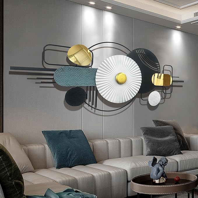 Ironelle Large Metal Wall Art Decor Modern Minimalist Wall Decor Black White Abstract Wall Art for Living Room Bedroom Office Dining Room Bathroom Kitchen Hallway Hanging Wall Sculptures