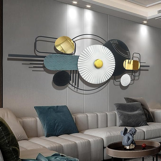 Ironelle Large Metal Wall Art Decor Modern Minimalist Wall Decor Black White Abstract Wall Art for Living Room Bedroom Office Dining Room Bathroom Kitchen Hallway Hanging Wall Sculptures