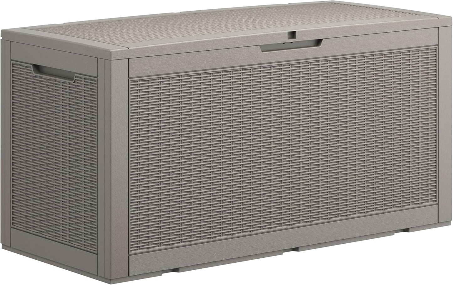 100 Gallon Deck Box Lockable Resin Outdoor Storage Box waterproof Outdoor Container for Patio Furniture Cushions, Pillow