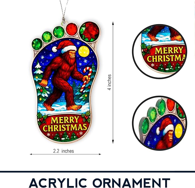 Funny Christmas ornaments - Bigfoot gifts - Big foot sasquatch gift - Sasquatch Gifts - Bigfoot ornament - Christmas ornaments 2025 - White elephant gifts - Xmas Tree Funny Decoration