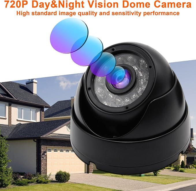 MMlove USB Dome Camera 720P 30FPS Waterproof Night Vision Camera with IR Cut & IR LED,USB Surveillance Security Camera Plug&Play Outdoor/Indoor Metal Housing PC Webcam