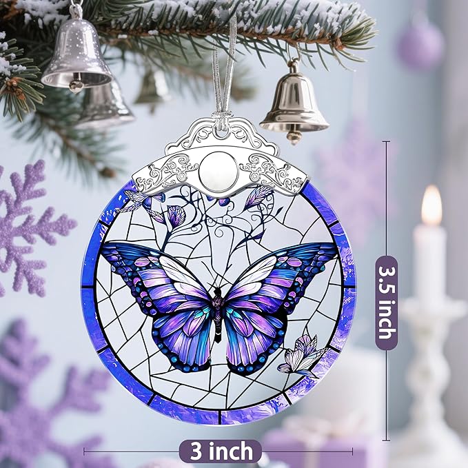 Butterfly Ornament, Stained Glass Christmas Decorations, Christmas Ornaments for Tree, Holiday Ornament, Gifts for Butterfly Lovers, Holiday Party Gifts, Gift Ideas & Xmas Gift