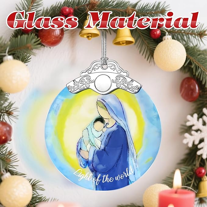 Religious Ornament, Stained Glass Christmas Decor, Christmas Ornaments for Tree, Holiday Ornament, Religious Gifts, Holiday Party Gifts, Gift Ideas & Christian Gift