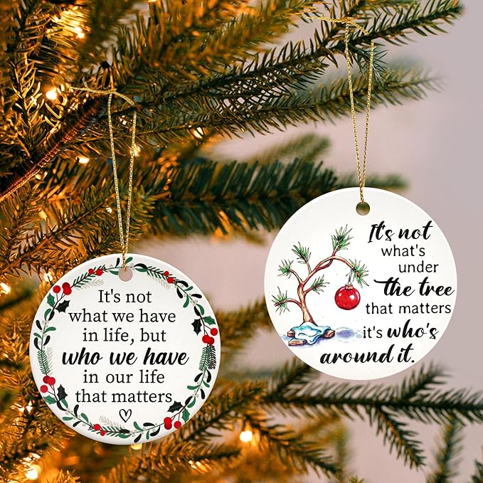 Mini Christmas Tree Ornament for Xmas Decoration Funny Ceramic Christmas Ornament Gifts for Family Friends Bestie BFF Cute Small Xmas Decorated Hanging Under The Trees Ornaments 2025