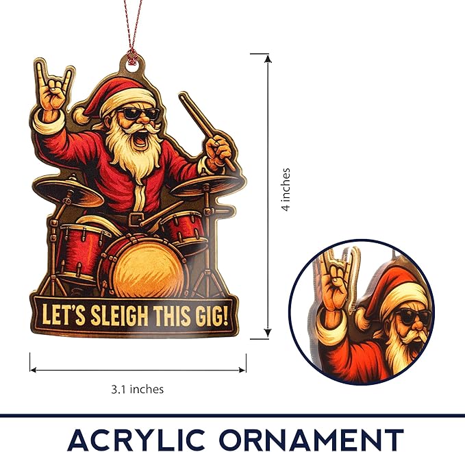 Santa Ornaments - Funny Gag Gifts - Funny Xmas Ornament - Acrylic Christmas Ornaments - - Christmas Ornament 2025 - Suncatcher Effect Stained Glass Window Hanging - car Hanging Accessories