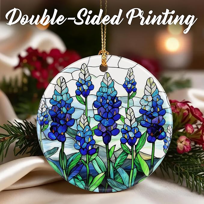 Texas Bluebonnet Ornament, Christmas Ornaments: Christmas Tree Decorations, Holiday Decor, Stocking Stuffers, Gift Ideas, Xmas Gift, Flower Lover Gifts & Gifts for Women