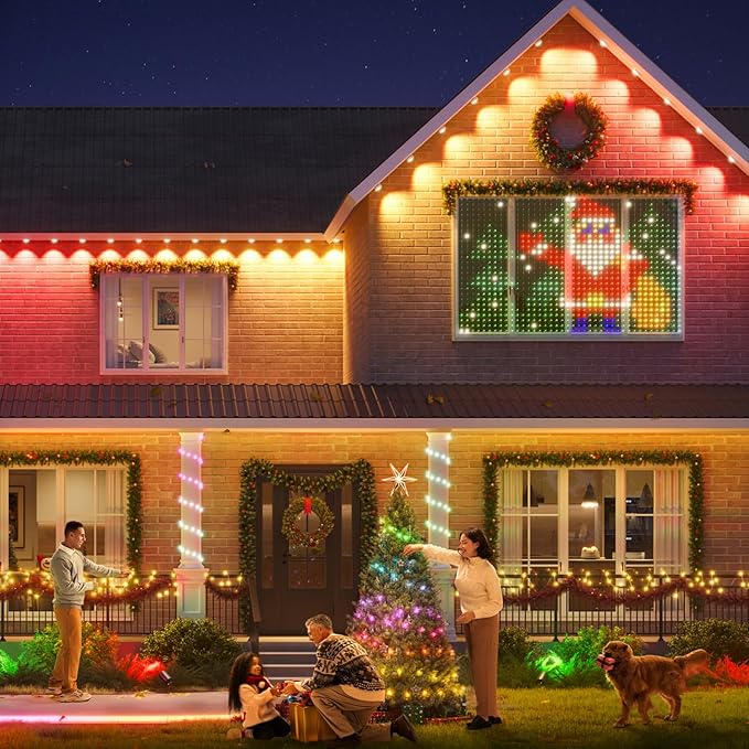 Permanent Outdoor RGB Lights with IP67 Waterproof, Smart RGB, Remote Control, Eaves Lights with App, Daily and Accent Lighting (45ft)