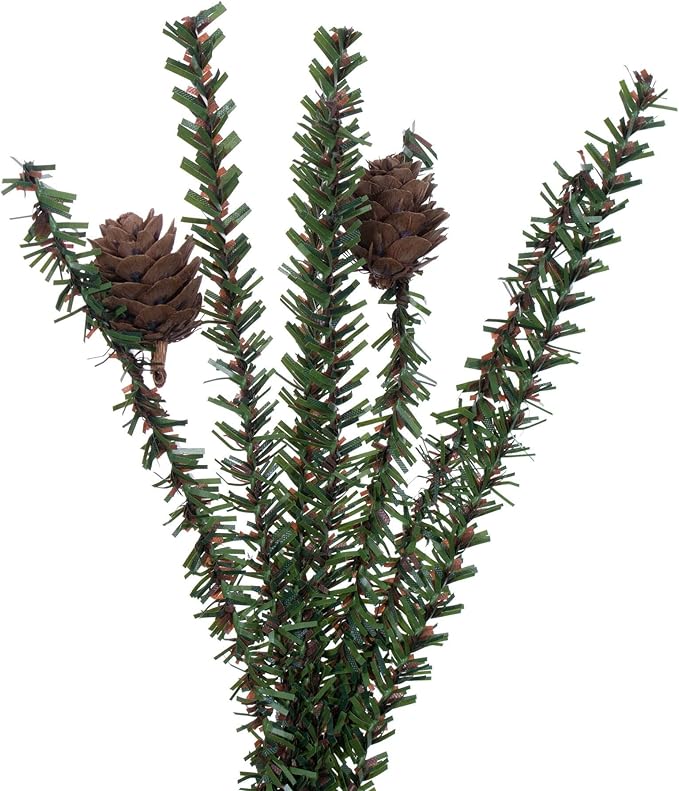 Vickerman 48" Caramel Pine Artificial Christmas Tree Unlit, Seasonal Indoor Home Decor with Decorative Wood Base