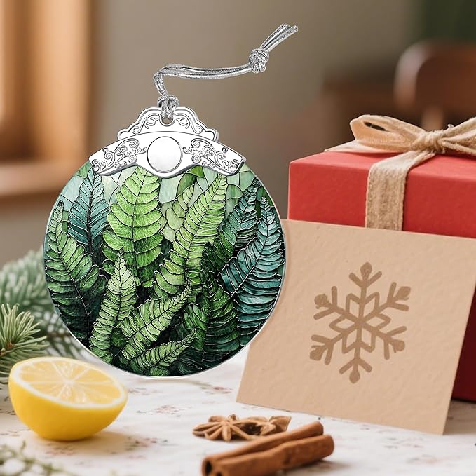 Plant Ornament, Stained Glass Christmas Decorations, Christmas Ornaments for Tree, Holiday Ornament, Gifts for Plant Lovers, Holiday Party Gifts, Gift Ideas & Xmas Gift