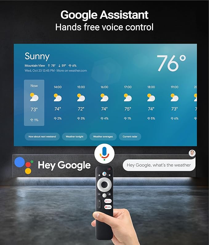 AllPlay Google TV Smart Porejctor | Native 1080p Full HD | Auto Focus & Keystone | Dolby Audio | WiFi & Bluetooth | Portable Home Theater Kit