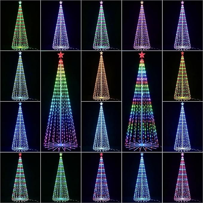 Joomer Christmas Tree Star Lights, 9FT 460LED Smart Orange Purple Light with Remote Timer Music Sync Bluetooth App Controlled RGB Color Changing Lights for Christmas Halloween Decoration
