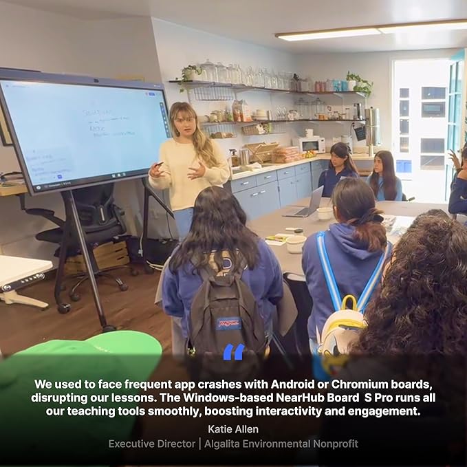 NearHub Board S Pro 65" 4K UHD Smart Board 16GB +128GB Windows 11 for Classrooms &Hybrid Work,Built-in 4K Camera+8 Mics+2 Speaker,Real-time Collaboration&Casting,Open App Ecosystem(Board+Wall Mount)