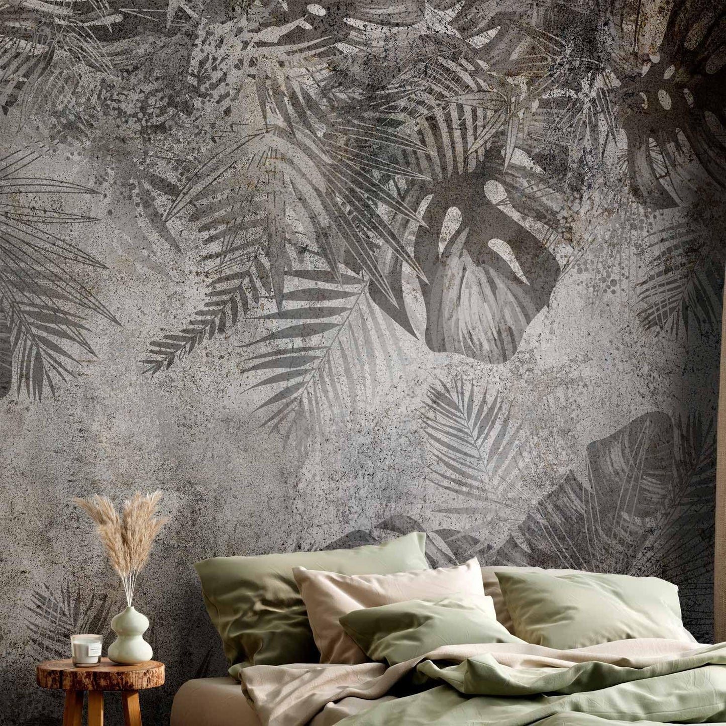 artgeist Wall Mural Tropical Leaves 96x69 in - XXL Peel and Stick Self-Adhesive Wallpaper Removable Large Sticker Foil Wall Decor Print Picture Image Design Palms Leaves Monstera b-C-0825-a-a