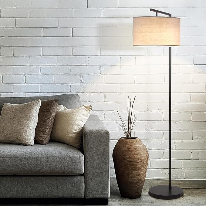 Brightech Montage Modern Floor lamp, LED Floor Lamp for Living Rooms & Offices - Tall Standing Lamp for Bedroom Reading - Corner Pole Lamp for Contemporary Home Decor - Black