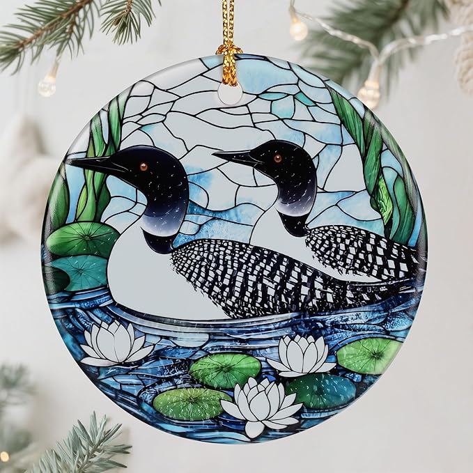 Loon Birds Ornament – Christmas Ornament, Christmas Tree Decor, & Perfect Holiday Decor | Bird Lover Gift, Gifts for Women and Friend
