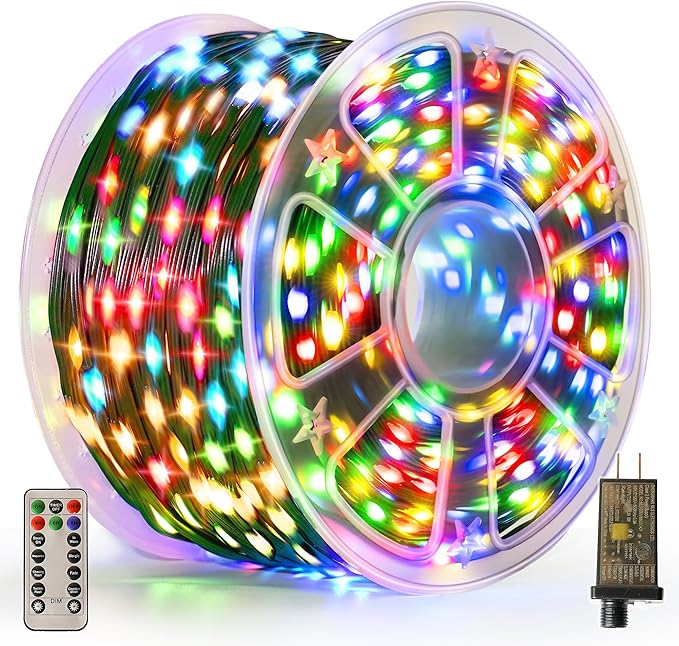 Christmas Lights 1200 LED 394 FT, IP67 Waterproof Christmastree Lights with 8 Modes, Remote Control 3 Timers & Memory Function Xmas Decorations for House and Holiday (Multicolor)