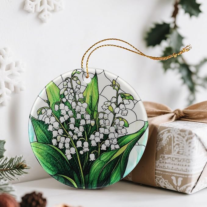 Lily of Valley Flower Ornament, Christmas Ornaments: Christmas Tree Decorations, Holiday Decor, Stocking Stuffers, Gift Ideas, Xmas Gift, Flower Lover Gifts & Gifts for Women