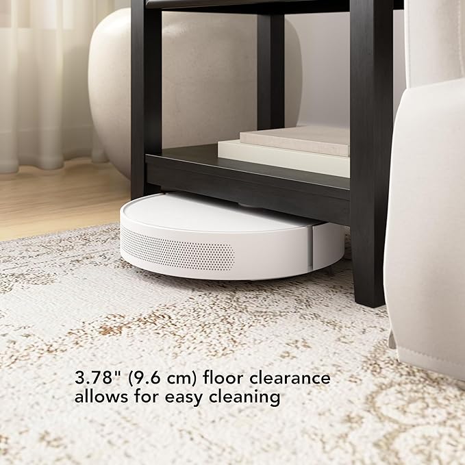 Bush Home Fluted Nightstand with Drawer, Bedroom Furniture, Camille Collection, Onyx Birch Black
