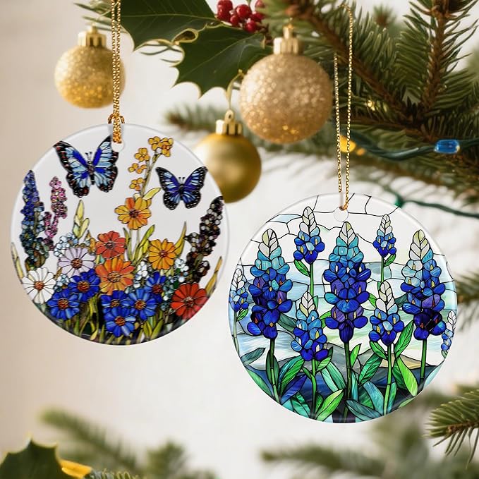 Texas Bluebonnet Ornament, Christmas Ornaments: Christmas Tree Decorations, Holiday Decor, Stocking Stuffers, Gift Ideas, Xmas Gift, Flower Lover Gifts & Gifts for Women