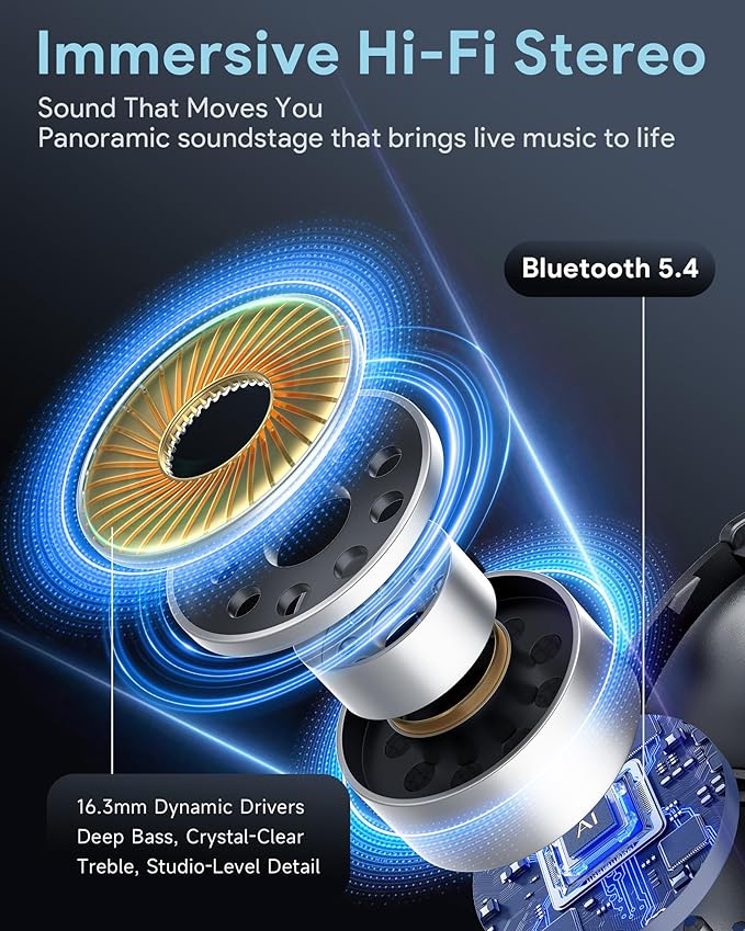 Ai Translation Earbuds Real-Time – Ear Buds Translators Any Language, Audifonos Traductores Inglés Español, Instant Translating Earbud Devices for Live Global Conversations, Crystal Purple