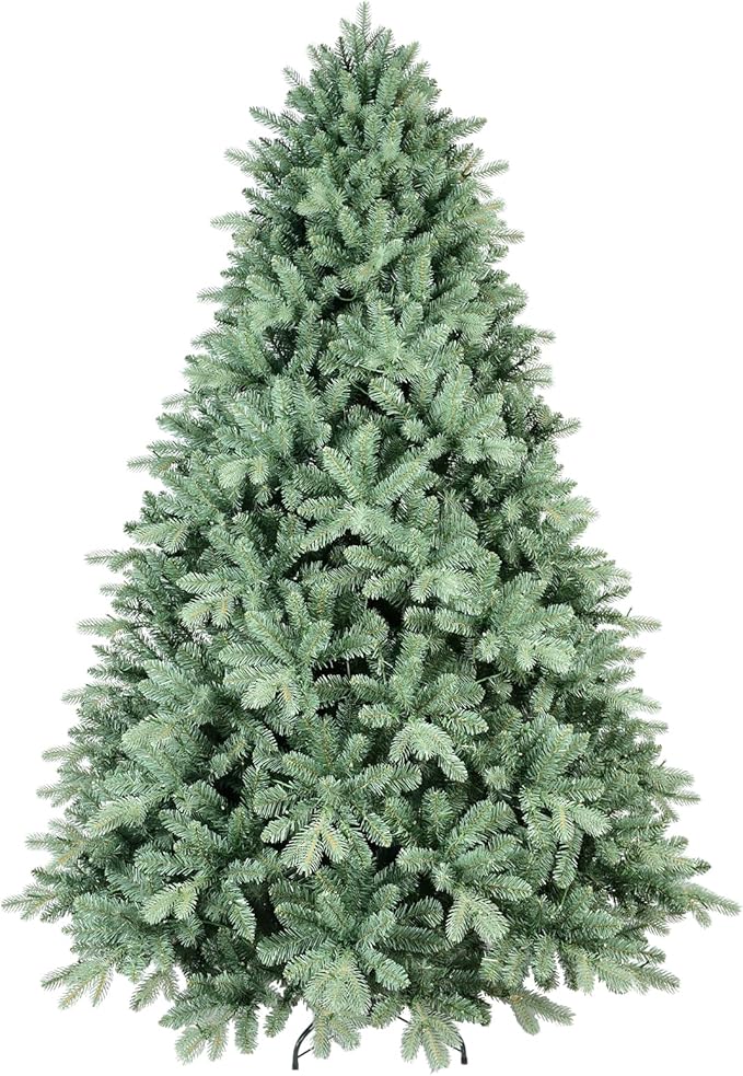 9ft Christmas Tree ，Artificial Full Christmas Trees for Home, Office, Xmas Decoration Spruce Trees with 4368 PE & PVC Branch Tips, Metal Hinges Foldable Base