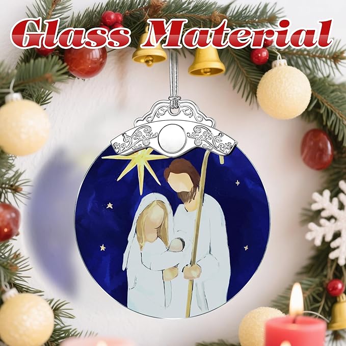 Stained Glass Religious Ornament, Nativity Christmas Ornaments, Christmas Decorations for Tree, Holiday Ornament, Christian Gifts, Religious Gifts, Gift Ideas & Xmas Gift